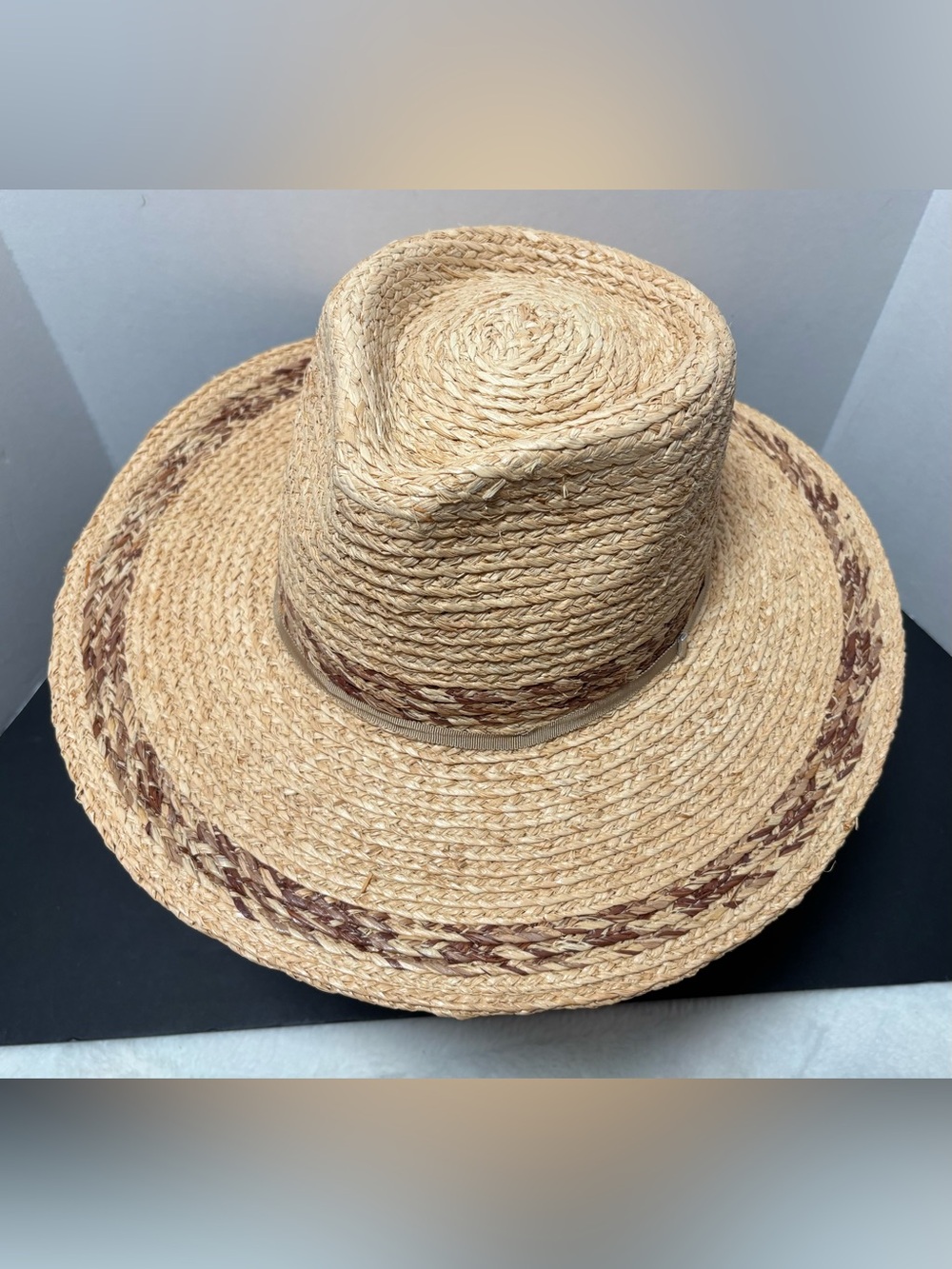 Olive & Pique Woven Straw Wide Brim Panama Sun Hat NWT